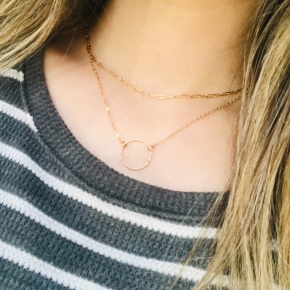 14K Gold-filled endless circle necklace - Picture 4 of 4
